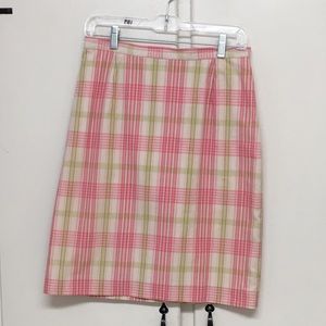 Casual Corner Annex Pink Plaid Straight Skirt